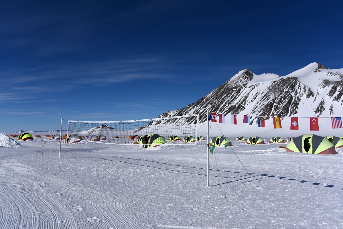 02D Volleyball Court At Union Glacier Antarctica With Mount Rossmann Beyond